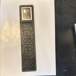 Coach Signature Black Leather Bookmark